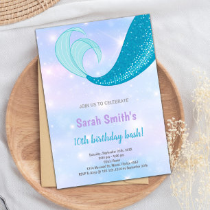 10.ª invitación de cumpleaños de Sirena