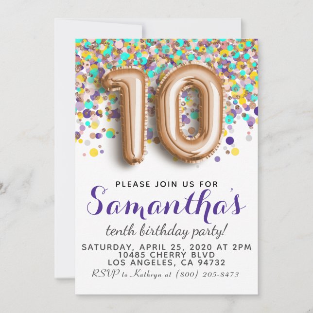 10.ª Invitación de Rosa a los cumpleaños (Anverso)