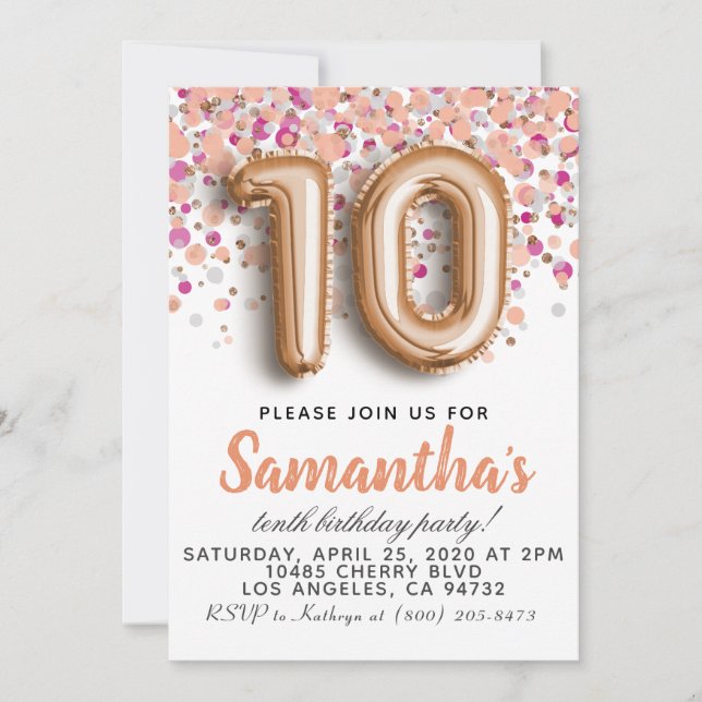 10.ª Invitación de Rosa a los cumpleaños (Anverso)