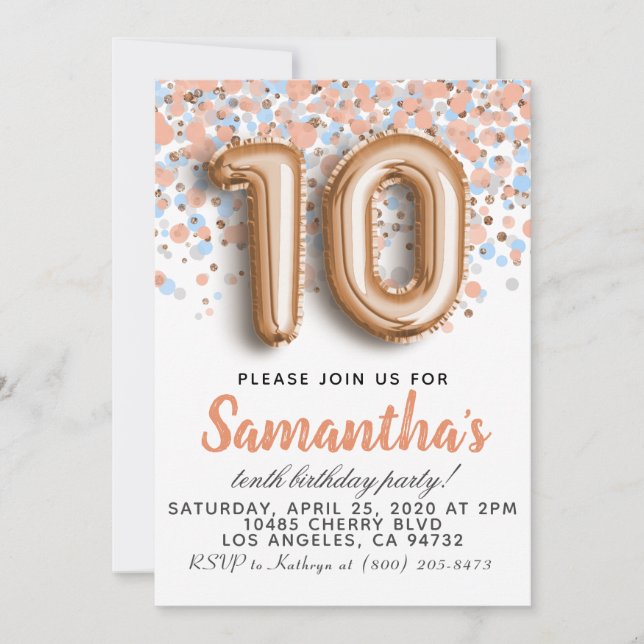 10.ª Invitación de Rosa a los cumpleaños (Anverso)
