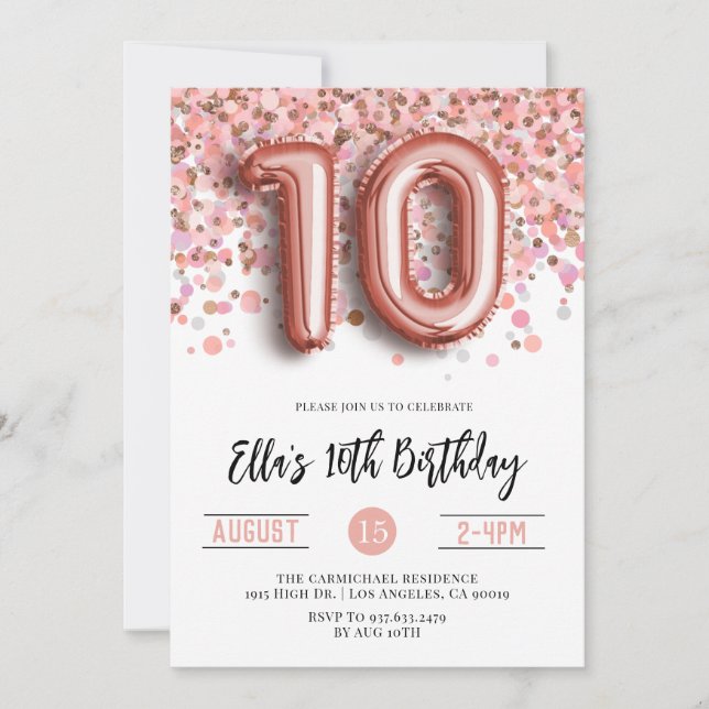 10.ª Invitación de Rosa a los cumpleaños (Anverso)