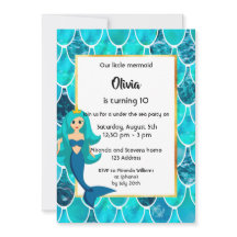 10.ª sirena Invitación a la fiesta de cumpleaños t