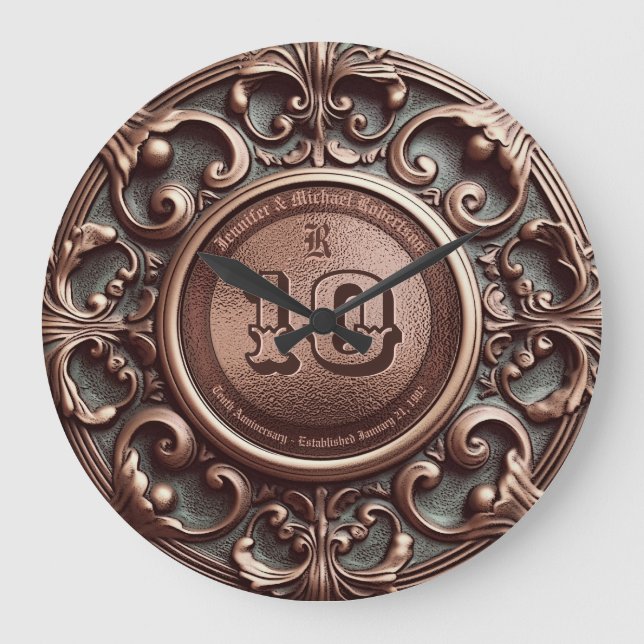 10.º Aniversario del Boda del Cobre Gran Reloj (Anverso)