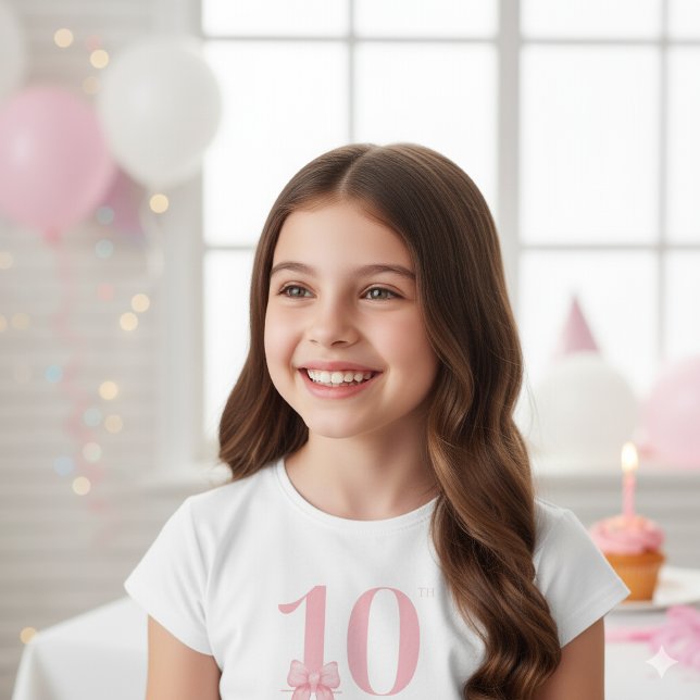 10.º Chica de cumpleaños camiseta de remolque rosa (Subido por el creador)