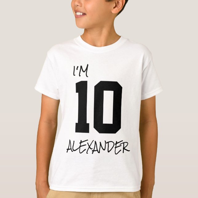 10.º cumpleaños: Camiseta blanca y negra (Anverso)