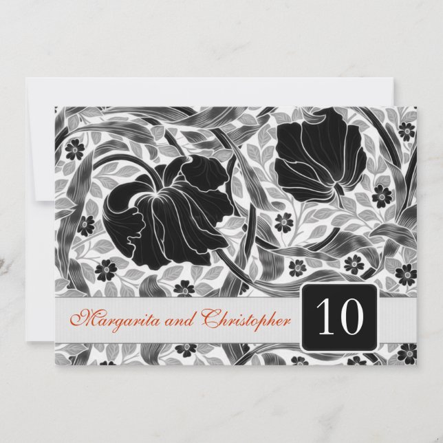 10.º damasco de invitaciones para el aniversario d (Anverso)