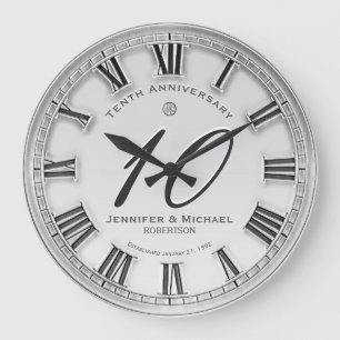 10.º gran reloj de aniversario de Boda de plata