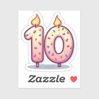 10.º Pegatina de cumpleaños