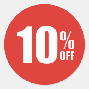 10% 10% Pegatina de venta con descuento