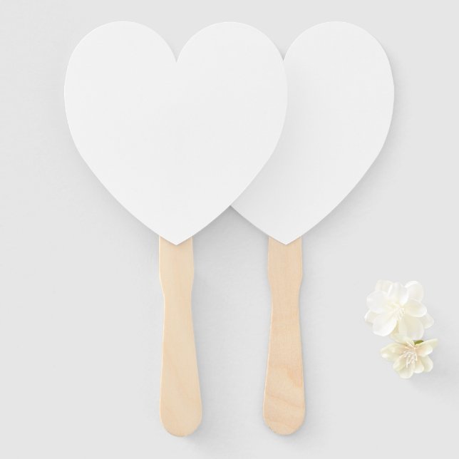 10 Abanicos de boda personalizados con forma de co (Anverso y reverso)