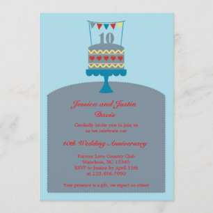 10 Aniversario Boda Invitación a tomar pastel