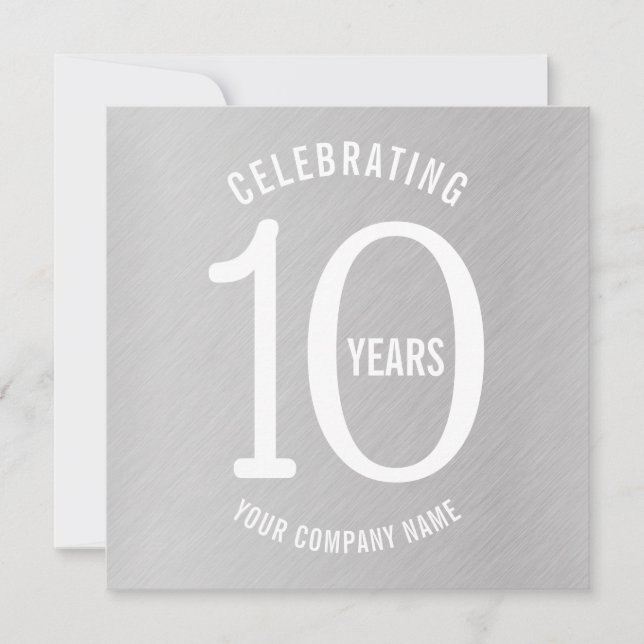 10 años invitaciones a fiestas de aniversario corp (Anverso)