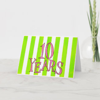 10 años tarjeta de cumpleaños/del aniversario de