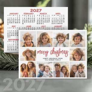 10 Colaje de Fotos con Calendario 2027 - Navidad