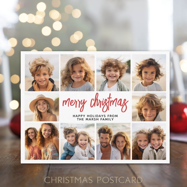10 Colaje de Fotos - Feliz Navidad Moderno (Photo Postcard)