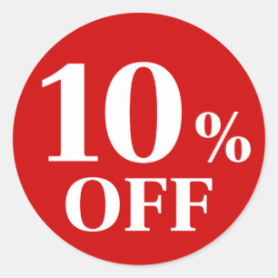 10% DE DESCUENTO Pegatina Clásica Redonda Fondo Ro