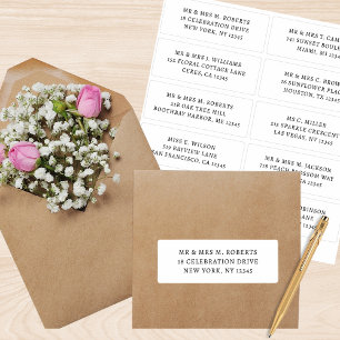 10 Etiquetas de dirección de invitados individuale