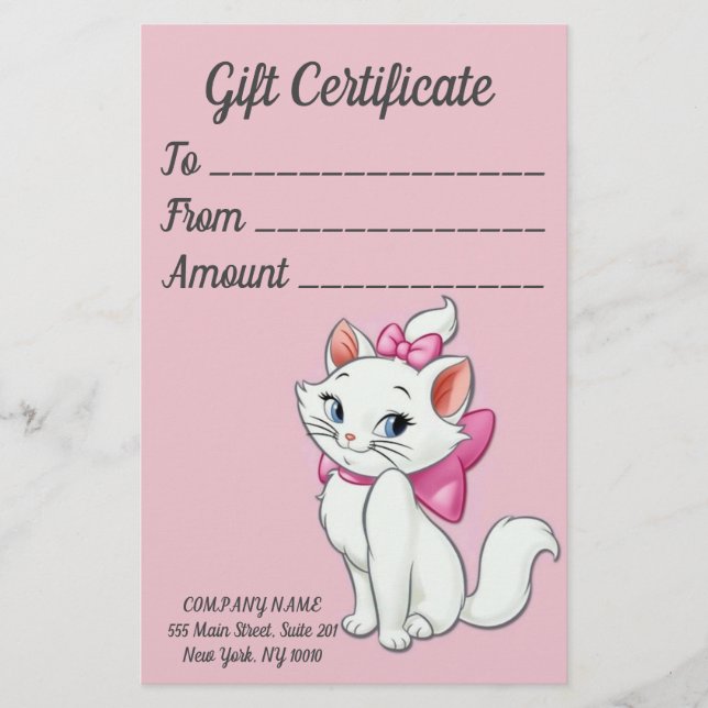 10 hojas Papelería de certificado de regalo (Anverso)
