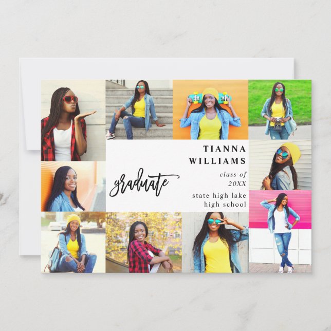 10 Invitación de graduación multifotografía (Anverso)