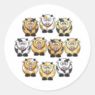 10 Pegatina pequeño de vaca