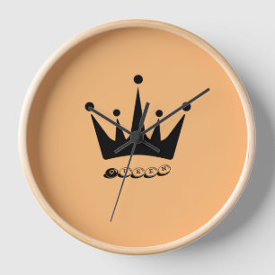 10 Reloj de pared redonda con marco de madera natu