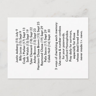 10 Tarjeta postal conocida para la prevención del