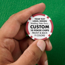 10 x Personalizados de fichas personalizadas de Pó