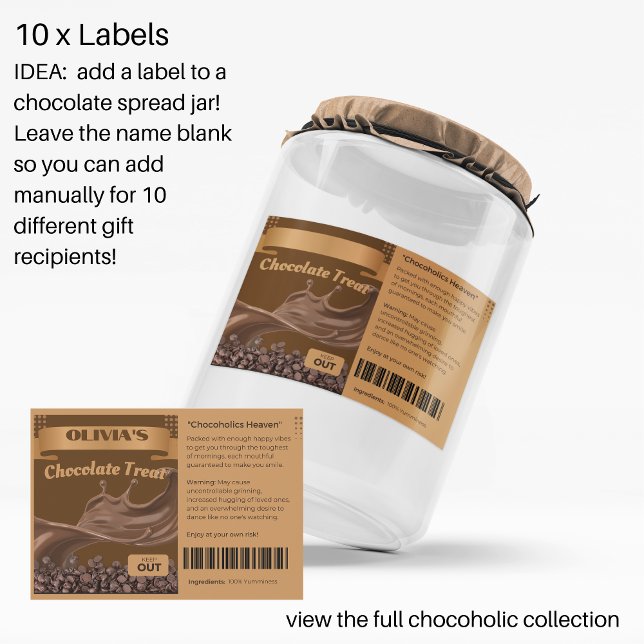 10 x Regalo de Chocolate Lover, Comida, Etiquetas  (Subido por el creador)