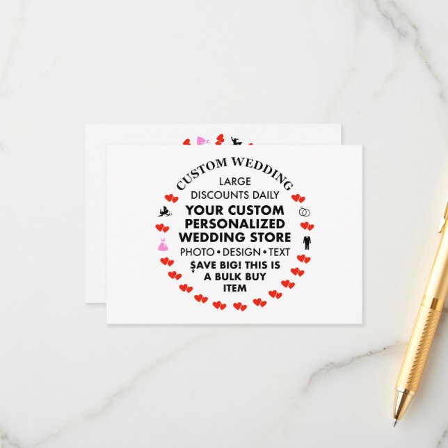 10 x tarjetas de envoltorio de boda personalizadas (Anverso/Reverso In Situ)