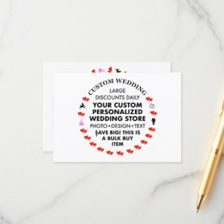 10 x tarjetas de envoltorio de boda personalizadas