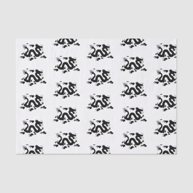 10lb papel seda de encargo, DRAGÓN blanco (Anverso)