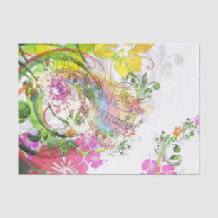 10lb papel seda de encargo, flores musicales