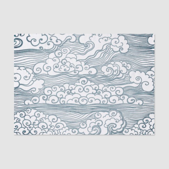 10lb papel seda de encargo, NUBE japonesa blanca (Anverso)
