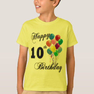 10ma camiseta feliz del cumpleaños