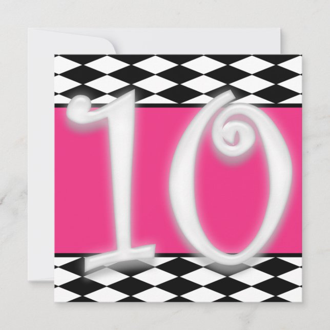 10ma invitación personalizada del cumpleaños (Anverso)