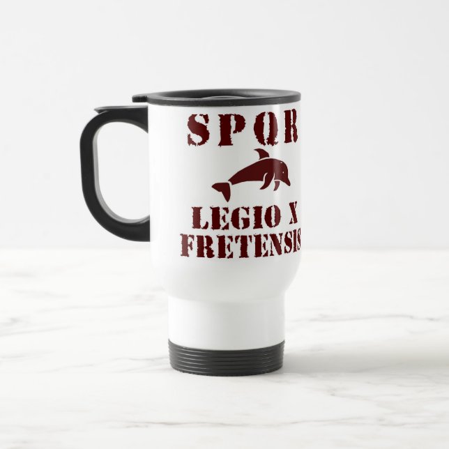 10ma taza romana del delfín de la legión de (Izquierda)
