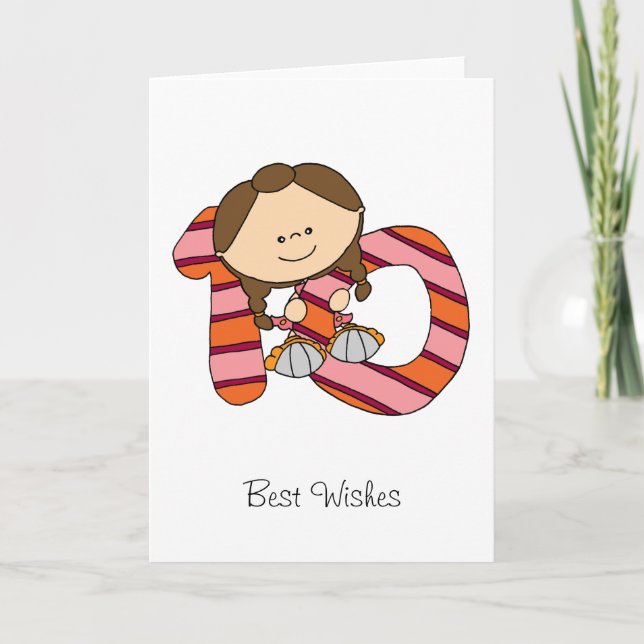 10mo cumpleaños - tarjeta de felicitaciones - (Anverso)