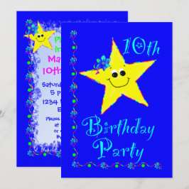10mo Invitación de la estrella de la fiesta de