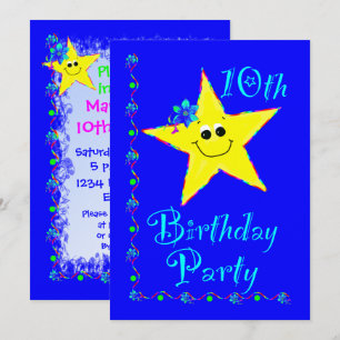 10mo Invitación de la estrella de la fiesta de