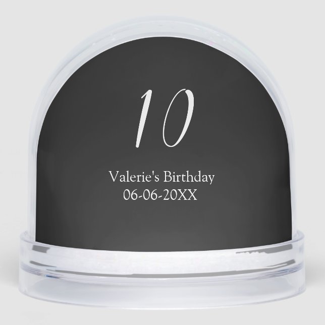 10th birthday white black name date calligraphy  (Anverso)