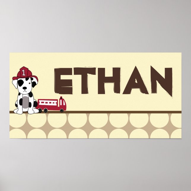 10x20 Nombre de arte de guardería Impresión Motor  (Frente)