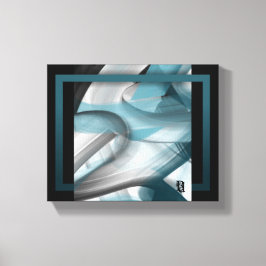 10x8" Tendencia Resumen de lienzo de arte azul bla