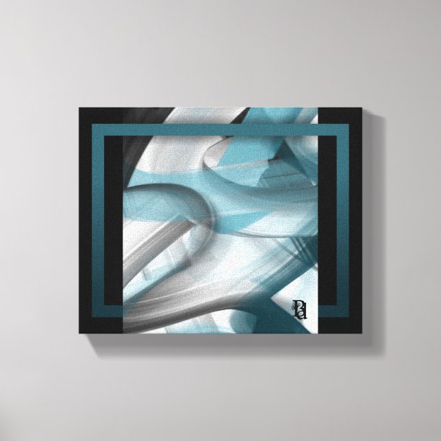 10x8" Tendencia Resumen de lienzo de arte azul bla (Anverso)