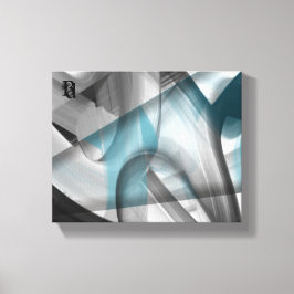 10x8" Tendencia Resumen de lienzo de arte azul bla