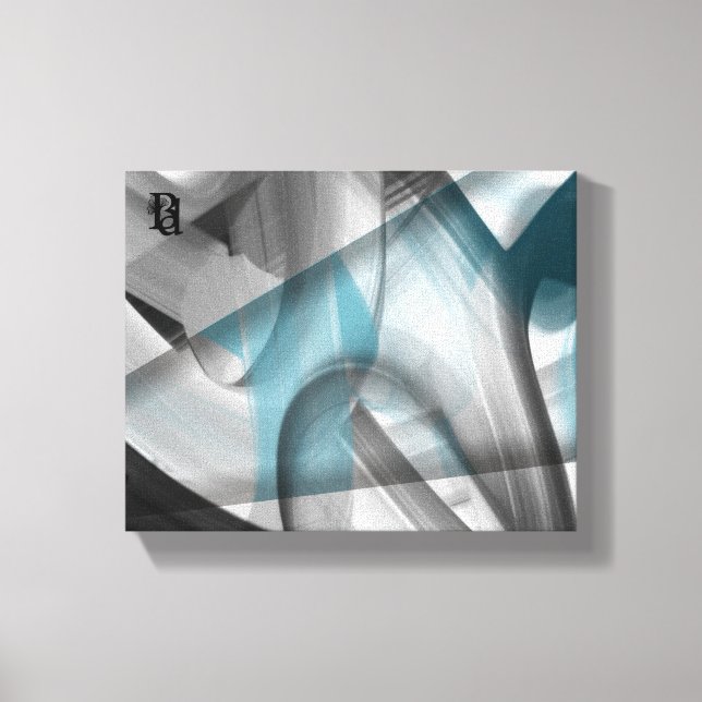 10x8" Tendencia Resumen de lienzo de arte azul bla (Anverso)