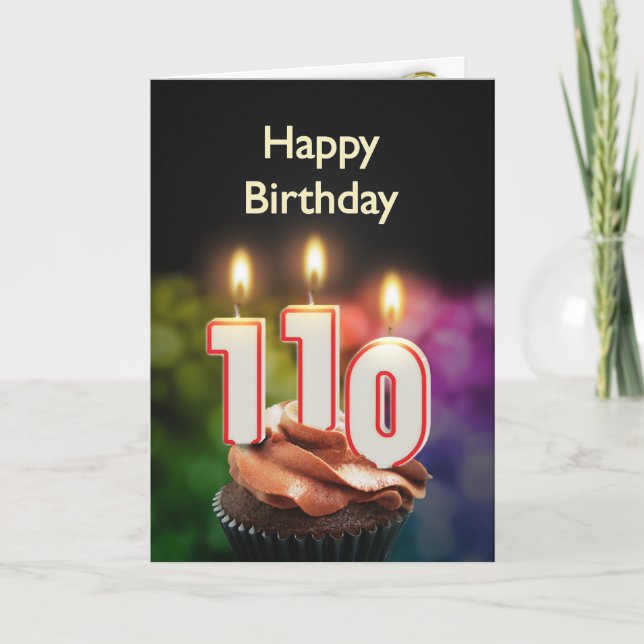 110o Tarjeta de cumpleaños con las velas (Anverso)