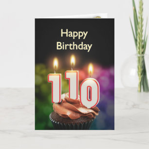 110o Tarjeta de cumpleaños con las velas