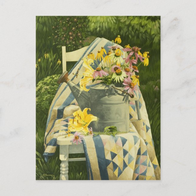 1138 lata de agua en la tarjeta postal del jardín (Anverso)