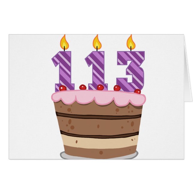113 años en el pastel de cumpleaños (Anverso (Horizontal))