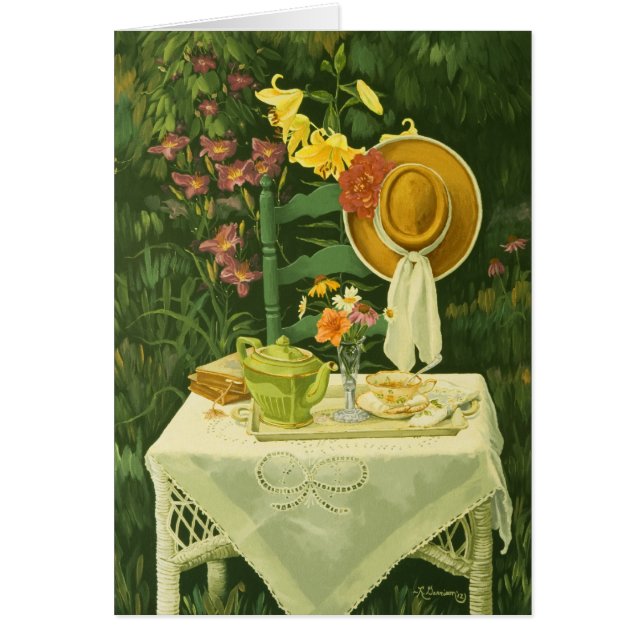 1144 Tea Time in Garden Sympathy Card (Frente)